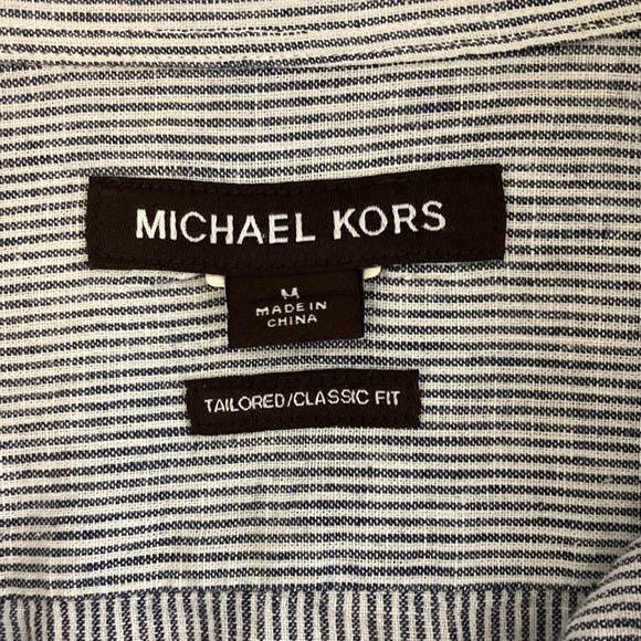 Michael Kors Classic Fit Striped Shirt Size M - Picture 9 of 11